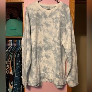 Blue & White Tie Dye Long Sleeve Sweatshirt XXXL